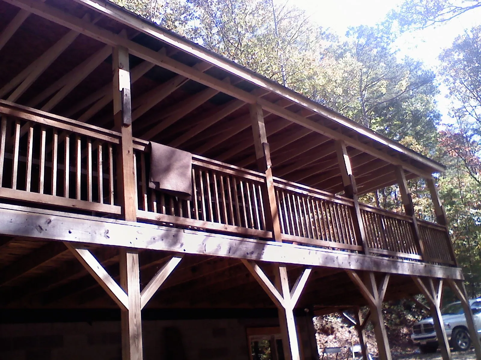 Timber framing under a new elevated porch and deck — Roof Leak Repair in Mardela Springs by Roofing Brothers